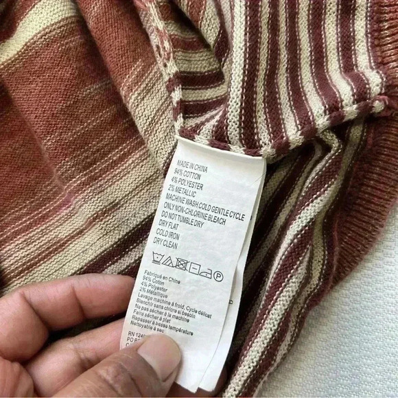 PRANA Adelaide  multicolor striped metallic‎ pullover sweater size M - Picture 6 of 8